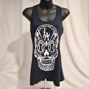 LA Dodgers Sugar Skull Racerback Tank -Dia de los Muertos Baseball Chicano Small